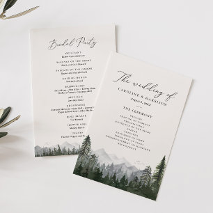 Hochzeitsprogramm für Rustikale Pinienwälder
