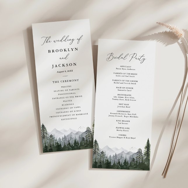 Hochzeitsprogramm für Rustikale Pinienwälder (Von Creator hochgeladen)