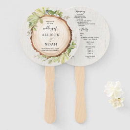 Hochzeitsprogramm für rustikale Wälder im Freien Fächer