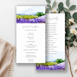 Hochzeitsprogramm für Rustikale Wasserfarben Dankeskarte