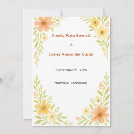 Hochzeitsprogramm für rustikale Wildblume