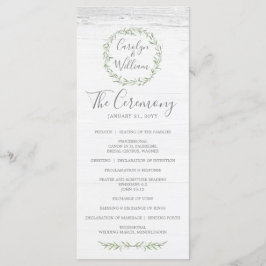 Hochzeitsprogramm für Rustikales Holz und Botanisc Programm