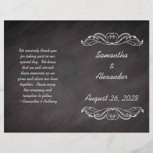 Hochzeitsprogramm für Schiefer Chalkboard