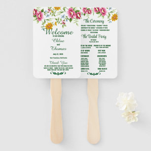 Hochzeitsprogramm für schöne Frühlingsblumen Fächer