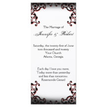 Hochzeitsprogramm für Schwarz und Rot-Gotik