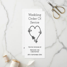 Hochzeitsprogramm für Schwarz-Weiß-Schmetterlinge Programm