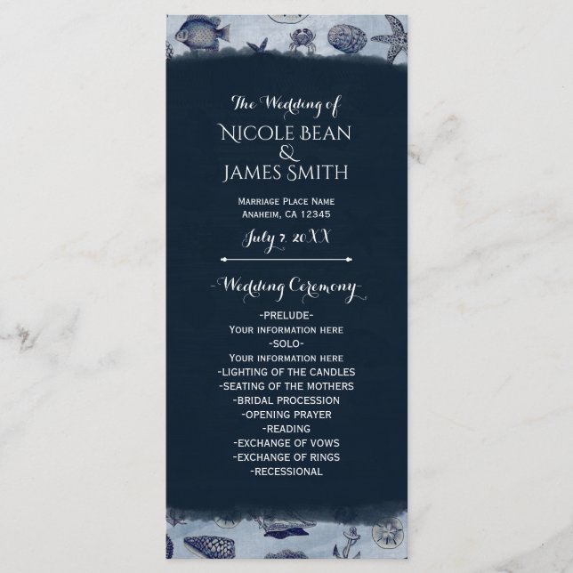 Hochzeitsprogramm für Seefahrer Programm (Vorderseite)