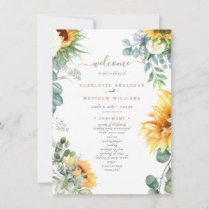 Hochzeitsprogramm für Sonnenblumen