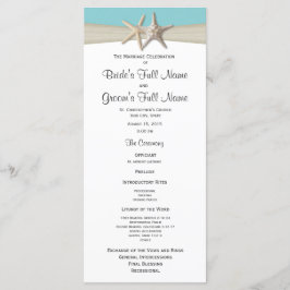 Hochzeitsprogramm für Starfish und Burlap Coral Be Programm