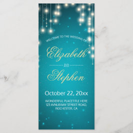 Hochzeitsprogramm für String Lights & Turquoise Gl Programm