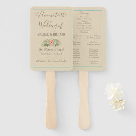 Hochzeitsprogramm für Tropical Beach Floral Fächer