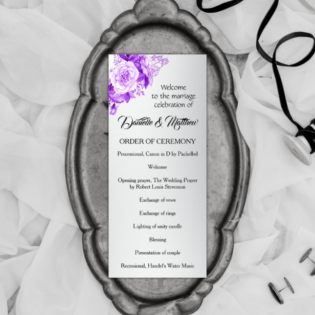 Hochzeitsprogramm für verzauberte Silber und Lila  Programm (Von Creator hochgeladen)