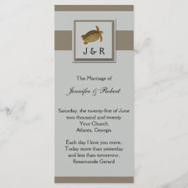 Hochzeitsprogramm für Vintage Meerestiere Programm