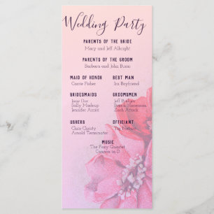 Hochzeitsprogramm für Vintage Rose Programm