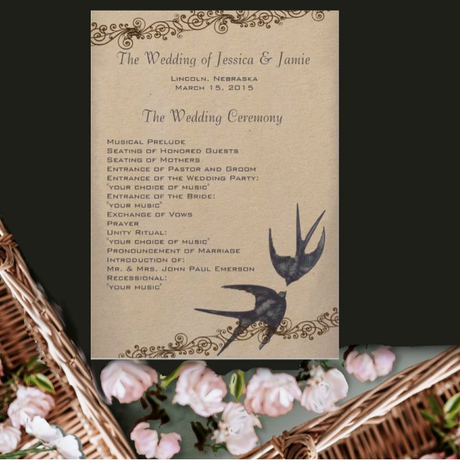 Hochzeitsprogramm für Vintage Seebarchen Programm (Von Creator hochgeladen)