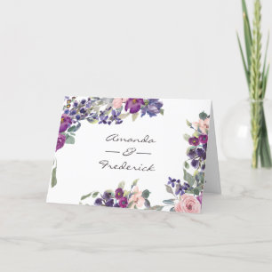 Hochzeitsprogramm für Violett und Plum Floral Programm
