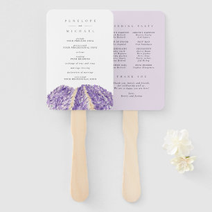 Hochzeitsprogramm für Wasserfarben-Lavendel Fächer