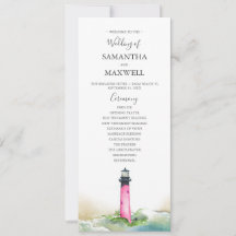Hochzeitsprogramm für Wasserfarben - Pink - Leucht
