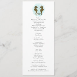 Hochzeitsprogramm für Wasserfarben-Seepferd Programm