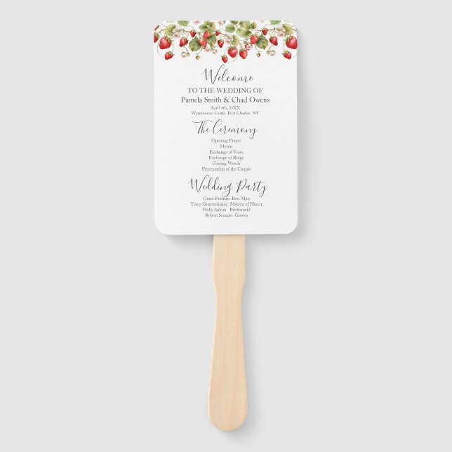 Hochzeitsprogramm für Wasserfarbenbeeren Fächer (Vorderseite)