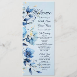 Hochzeitsprogramm für Wasserfarbenblumen Programm