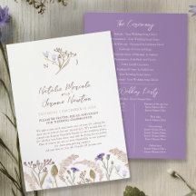Hochzeitsprogramm für Wildblume und Gräser