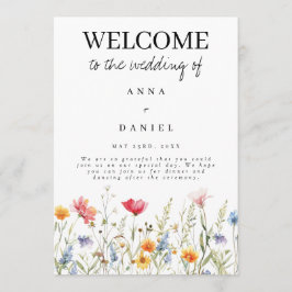 Hochzeitsprogramm für Wildblumen Programm