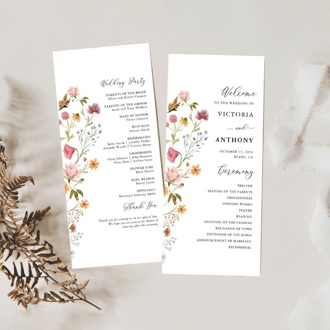 Hochzeitsprogramm für Wildblumen Programm (Von Creator hochgeladen)