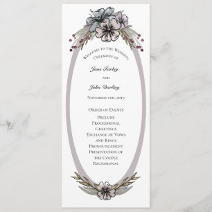Hochzeitsprogramm für Winter-Blume Einladung
