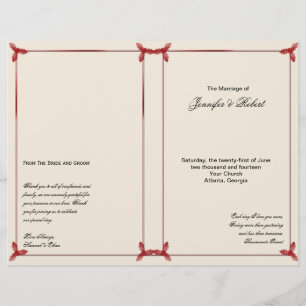 Hochzeitsprogramm für Winterweiß und Rot-Mistletoe
