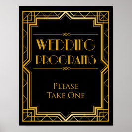 Hochzeitsprogramm | Gatsby Art Deco Poster