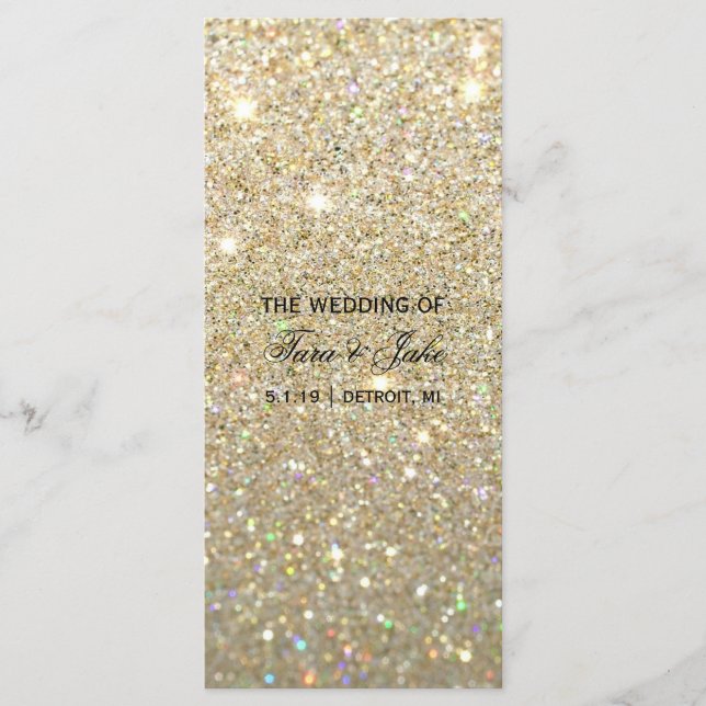 Hochzeitsprogramm - Gold Glitzer Fab Programm (Vorderseite)