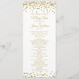 Hochzeitsprogramm Gold Imitats Glitzer Confetti Wh Programm