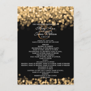 Hochzeitsprogramm Goldlichter Einladung