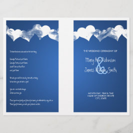 Hochzeitsprogramm Grunge Hearts Blue