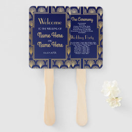 Hochzeitsprogramm Hand Fan 1920er Jahre Gold Fächer