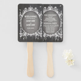 Hochzeitsprogramm Hand Fan Halloween Gothic Frame Fächer