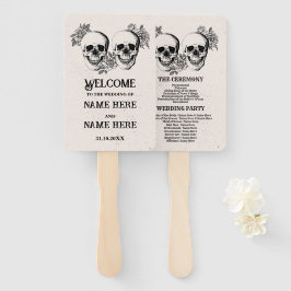 Hochzeitsprogramm Hand Fan Halloween Gothic Skull Fächer