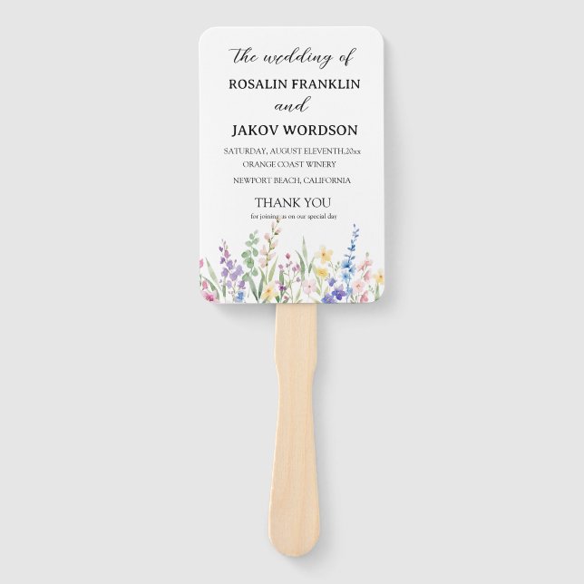 Hochzeitsprogramm-Handfächer Fächer (Vorderseite)