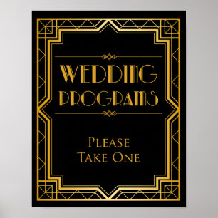 Hochzeitsprogramm-Hochzeitsschild   Gatsby Art Dec Poster