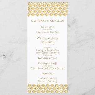 Hochzeitsprogramm Imitats Gold Arabesques Programm