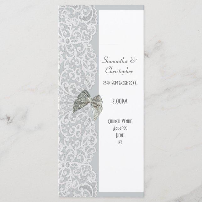 Hochzeitsprogramm in Graukirche Programm (Vorderseite)