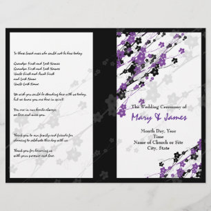 Hochzeitsprogramm Japanische Blume Lila