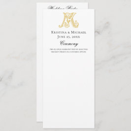 Hochzeitsprogramm KM Monogramm oder MK Monogramm Programm