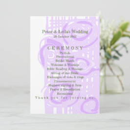 Hochzeitsprogramm Kultur Mosaik Floral Lilac 4 Programm