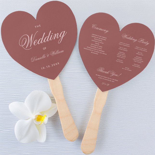 Hochzeitsprogramm Marsala Herz - Paradies für Hoch Fächer (Von Creator hochgeladen)