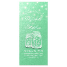 Hochzeitsprogramm Mason Jars String Light Green Go
