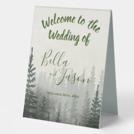 Hochzeitsprogramm "Misty Forest Trees Themed WEDIN Tischaufsteller