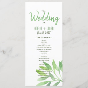 Hochzeitsprogramm mit Grün Programm