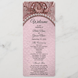 Hochzeitsprogramm mit rosa Blumen Programm